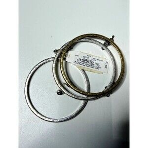 Lucky brand bangle silver gold lock key